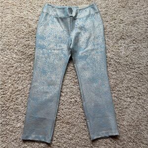 NWT Soft Surroundings Blue and Gold Straight Leg Ankle Pants